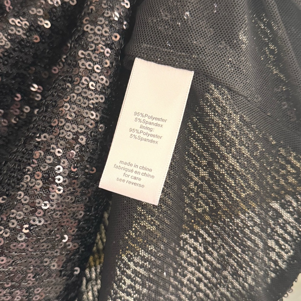 RONNY KOBO Black Sequin Tivia Top Mock Neck Turtleneck Size M - Picture 6 of 7